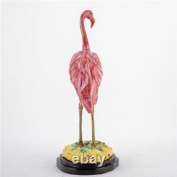 Porcelain Flamingo Bird Figurine Pink & Red-17''h