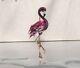 Pure 925 Sterling Silver Rose Gold Flamingo Bird Animal Shape Brooch For Women
