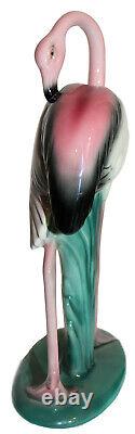 RARE1940s Will-George10 Inch Tall PREENING Flamingo California Pottery