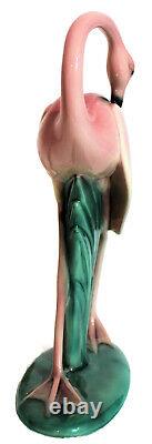 RARE1940s Will-George10 Inch Tall PREENING Flamingo California Pottery