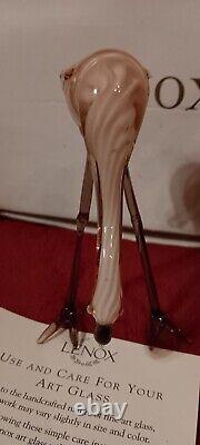 RARE Lenox Glass Flamingo Flair Figurines Used withbox & COA EUC Birds Figurines