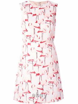 RED Valentino Flamingo Print Faille Fit & Flare Dress (Size 46- US 8)