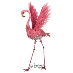Regal Art & Gift Multicolored Metal 46 in. H Flamingo Statue