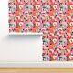 Removable Water-activated Wallpaper Flamingo Pink Orange Modern Bird Feathers