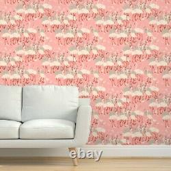 Removable Water-Activated Wallpaper Flamingo Standing Birds Walking Flamboyance