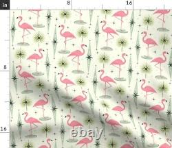 Retro Pink Flamingo Birds Flamingos 100% Cotton Sateen Sheet Set by Roostery
