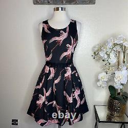 Rinascimento Womens Black & Pink Flamingo Design Dress Size S Pre-owned