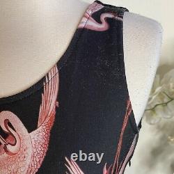 Rinascimento Womens Black & Pink Flamingo Design Dress Size S Pre-owned