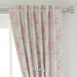 Rococo Flamingo Pink Vintage Leaves Retro 50 Wide Curtain Panel by Spoonflower