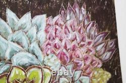 Succulent cactus two piece oil painting 12 Cactus plant diptych wall art Set