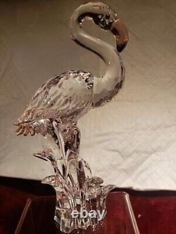 Swarovski Crystal 6 inch Feathered Friend Art Flamingo Bird 289733 Pink accents