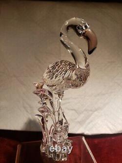 Swarovski Crystal 6 inch Feathered Friend Art Flamingo Bird 289733 Pink accents