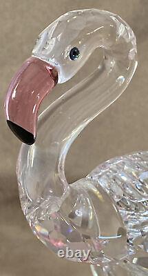 Swarovski Crystal Flamingo with Pink Feathers Figurine #289733 6 inches