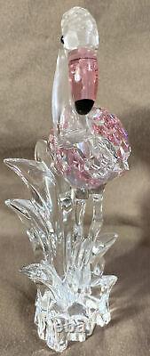 Swarovski Crystal Flamingo with Pink Feathers Figurine #289733 6 inches