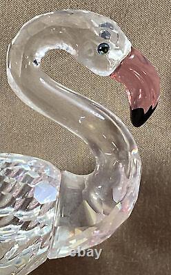 Swarovski Crystal Flamingo with Pink Feathers Figurine #289733 6 inches