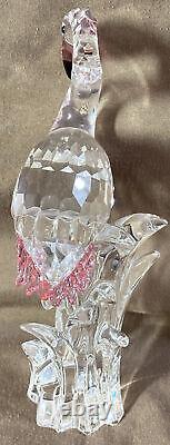 Swarovski Crystal Flamingo with Pink Feathers Figurine #289733 6 inches