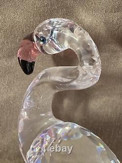 Swarovski Crystal Flamingo with Pink Feathers Figurine #289733 6 inches