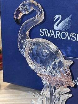 Swarovski Swan Signed Pink Crystal Flamingo Figurine