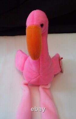 TY Beanie Baby Flamingo Pink Wading Bird 1995 Pristine Original Child Friendly