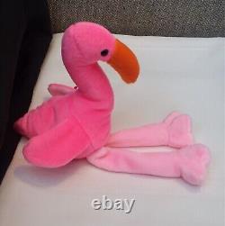 TY Beanie Baby Flamingo Pink Wading Bird 1995 Pristine Original Child Friendly