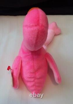 TY Beanie Baby Flamingo Pink Wading Bird 1995 Pristine Original Child Friendly