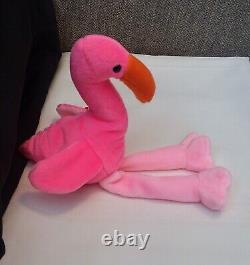 TY Beanie Baby Flamingo Pink Wading Bird 1995 Pristine Original Child Friendly