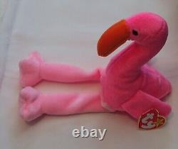 TY Beanie Baby Flamingo Pink Wading Bird 1995 Pristine Original Child Friendly