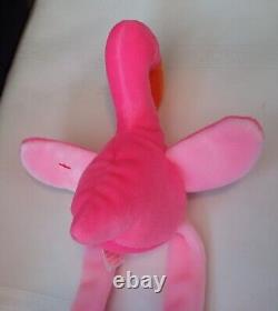 TY Beanie Baby Flamingo Pink Wading Bird 1995 Pristine Original Child Friendly