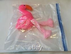 TY Beanie Baby Flamingo Pink Wading Bird 1995 Pristine Original Child Friendly