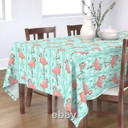 Tablecloth Flamingo Coral Aqua Summer Bird Flamingos Tropical Cotton Sateen