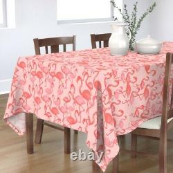 Tablecloth Pink Painted Flamingo Tropical Beach Summer Retro Peach Cotton Sateen