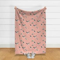 Throw Blanket Bird Pink Baby Flamingo Fly Ocean 48 x 70in