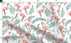 Throw Blanket Coral Flamingos Flamingo Palm 48 x 70in