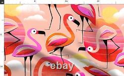 Throw Blanket Pink Flamingo Large Bird Sunset Geometric Animal Peach 48 x 70in