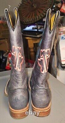 Tin Haul Trailerhood Flamingo Women 8 Black Leather Gals Cowboy Boots