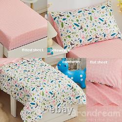 Toddler Bedding Set Jungle Animal Girl Boys Comforter Set Pink Flamingo Baby Kid