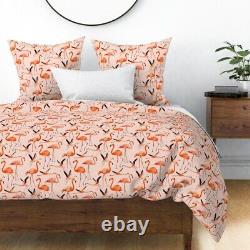 Tropical Birds Watercolor Fowl Coastal Lily Beach Sateen Duvet Cover by Roostery