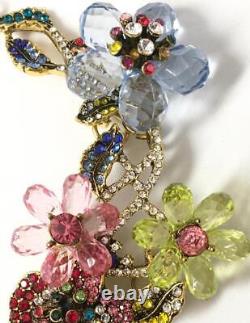 Tropical Garden Paradise Flower Hawaiian Flamingo Crystal bib Couture Necklace