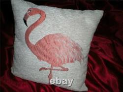 Tropical Pink Flamingo Textured Cream Pillow 18 X 18 A Great Christmas Gift