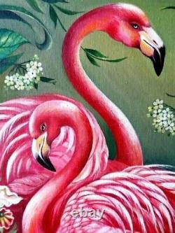 Two Pink Flamingo DIY 5D Diamond Painting Kit Rhinestone Drills Handmade Crafts