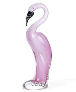 Unique 13 Mouth Blown Pink Flamingo Art Glass