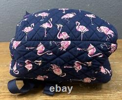 Vera Bradley Lighten Up Compact Essential Backpack Flamingo Fiesta Pink Blue