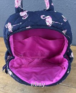 Vera Bradley Lighten Up Compact Essential Backpack Flamingo Fiesta Pink Blue