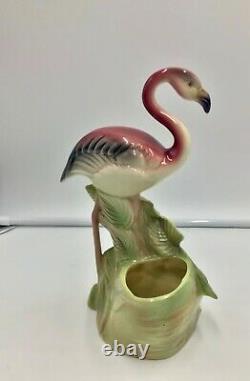 Vintage 10 Pink Flamingo Ceramic Planter MID Century