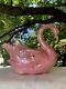 Vintage 1950's Art Pottery Pink Flamingo & Gold Trim Planter Mid Century? Sj11m2