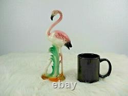 Vintage 1950s Pink Flamingo Ceramic Figurine MCM Art Deco 10 1/4