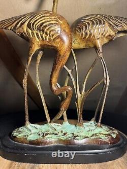 Vintage Bronze Flamingo Sculpture