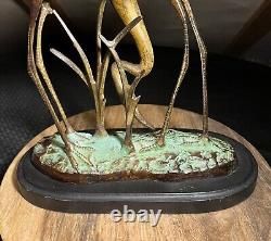 Vintage Bronze Flamingo Sculpture