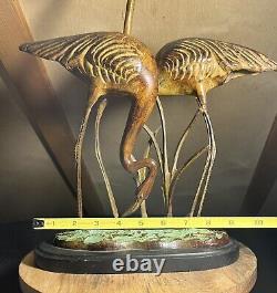 Vintage Bronze Flamingo Sculpture