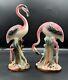 Vintage California Pottery Flamingo Set Figurines Mcm Pristine